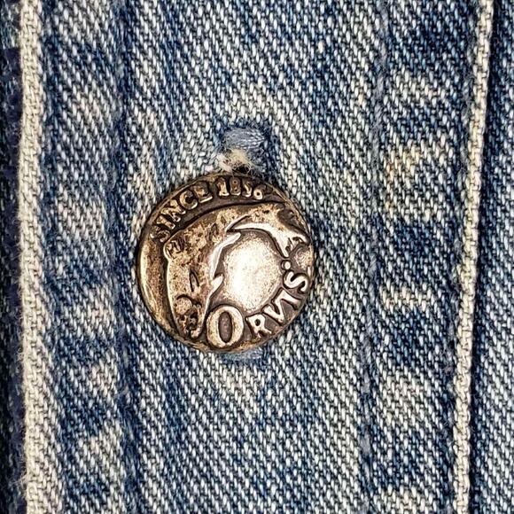 Orvis Shirt Size Large L Mens Button Down Long Sleeve Denim Fleece Lined - Picture 5 of 10